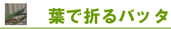 葉で折るバッタ